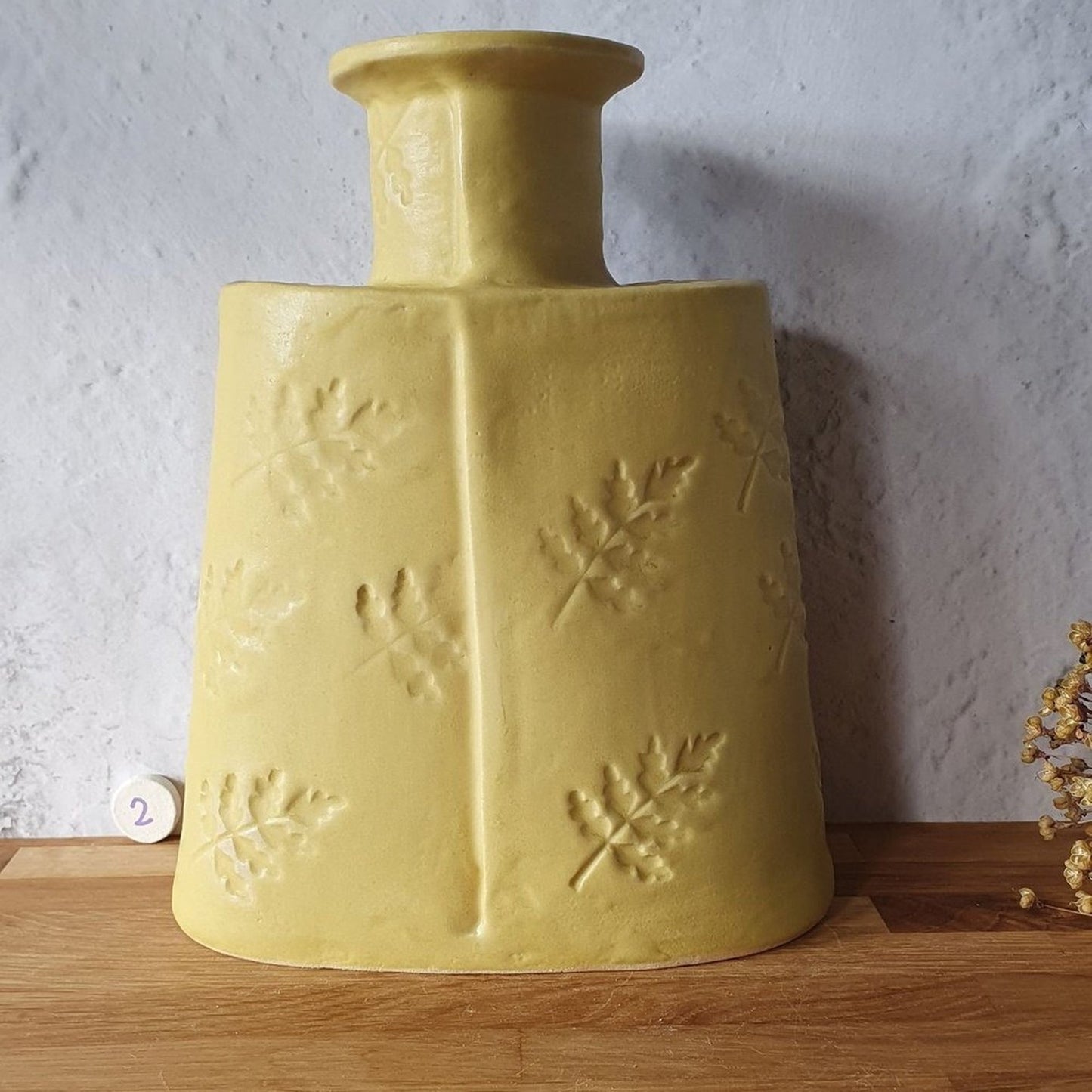 Bottle Jar, Sunny yellow handmade pottery _image