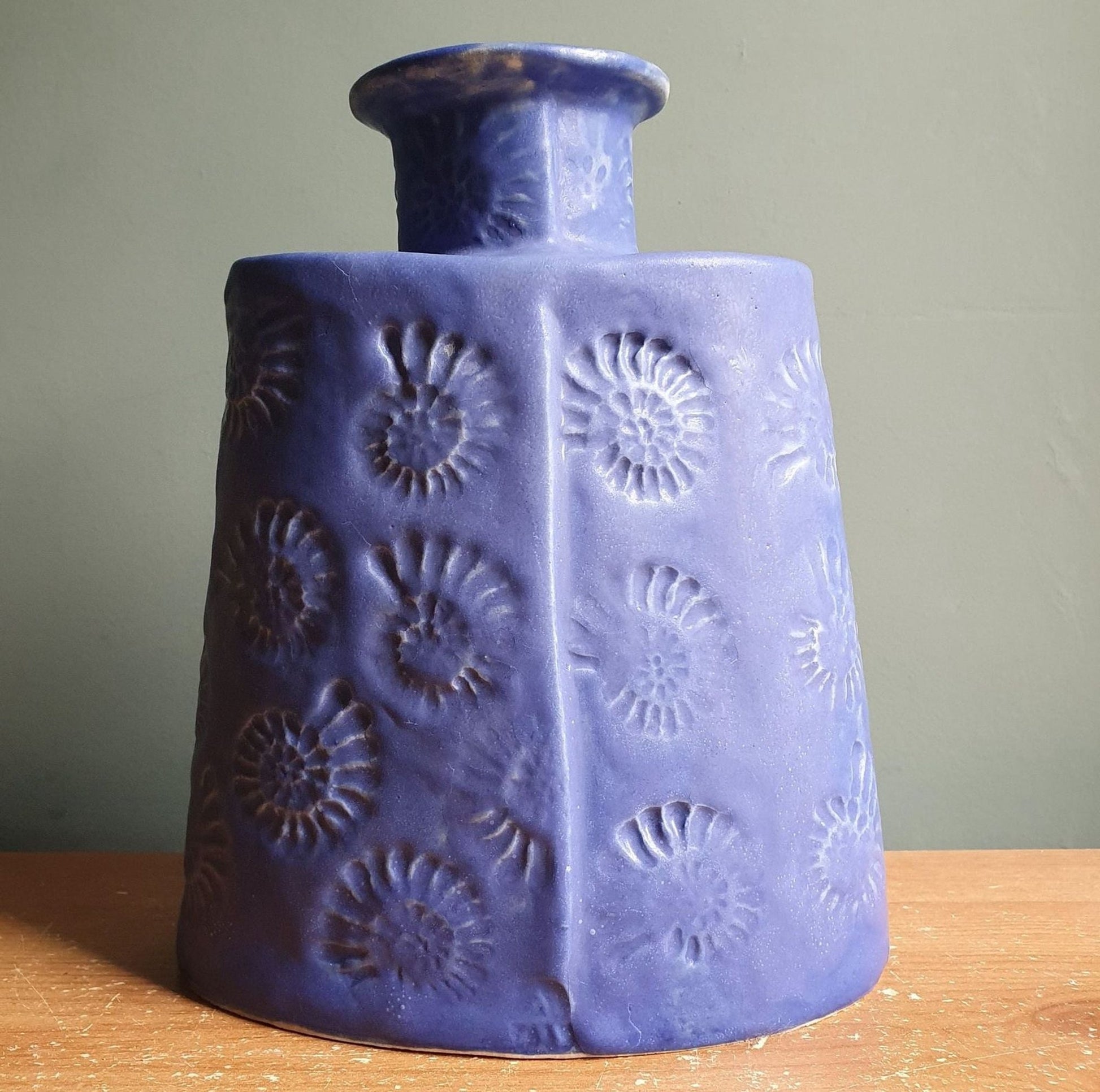 Bottle Jar, cobalt blue handmade pottery _image
