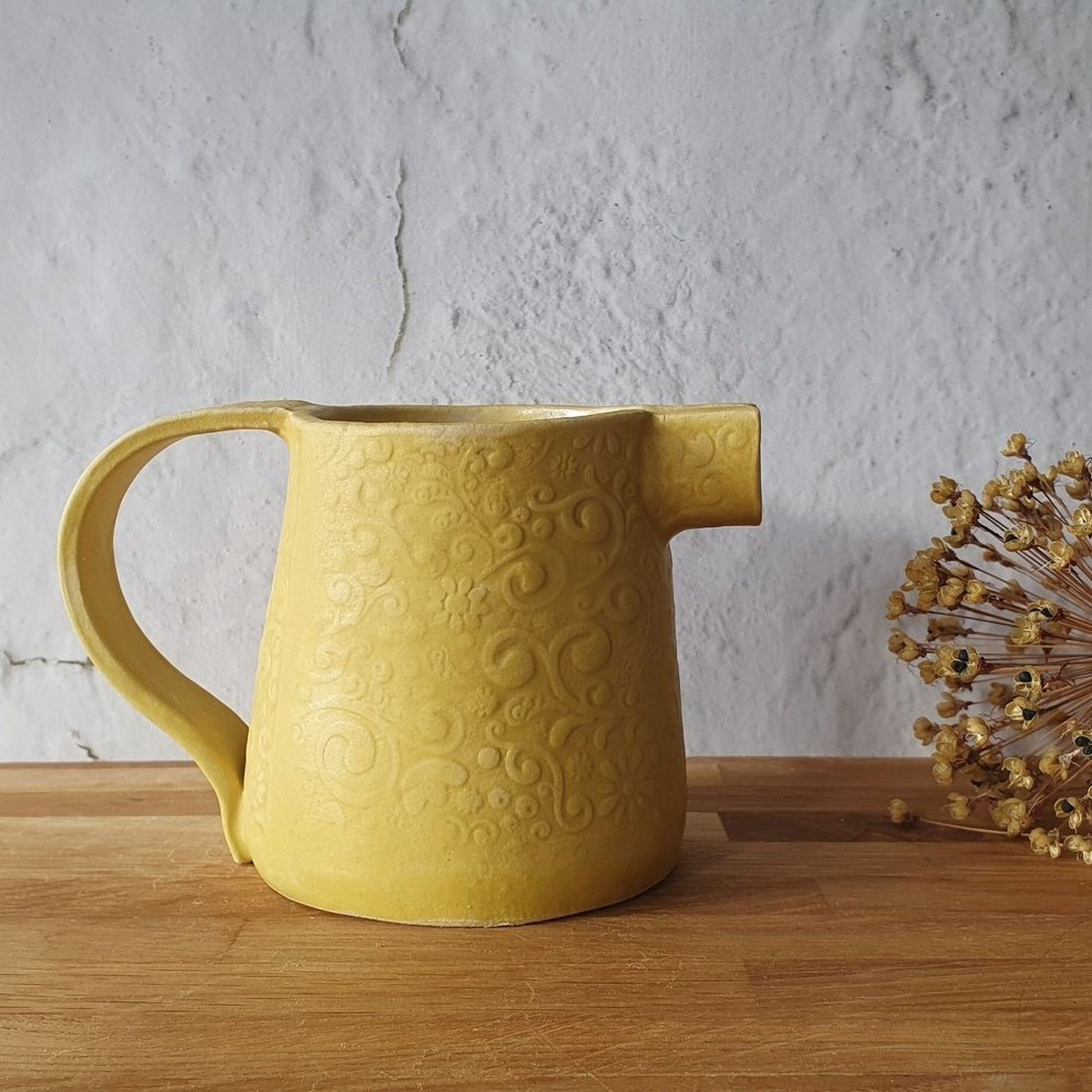 Pitcher Jug in bright yellow matte colours _image