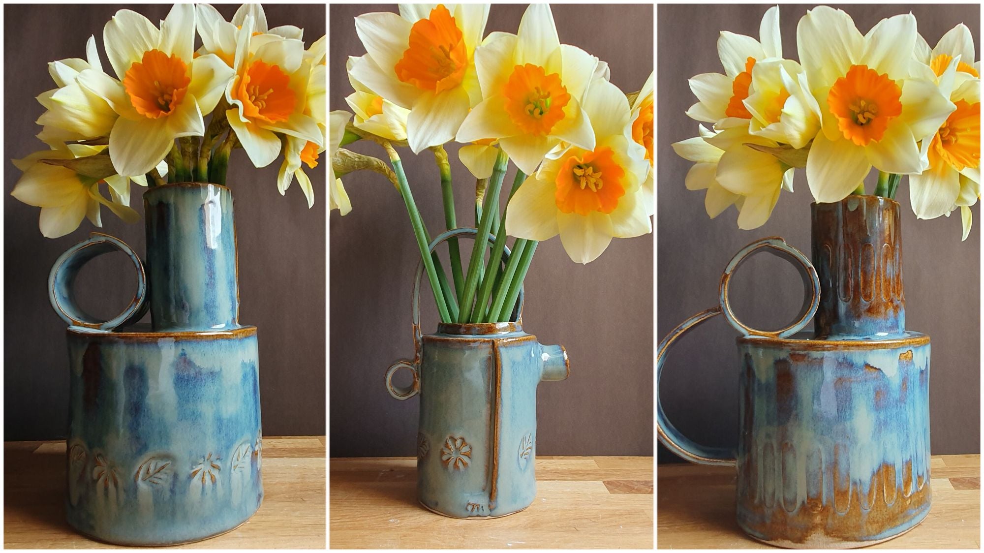 Handmade pottery flower vases image