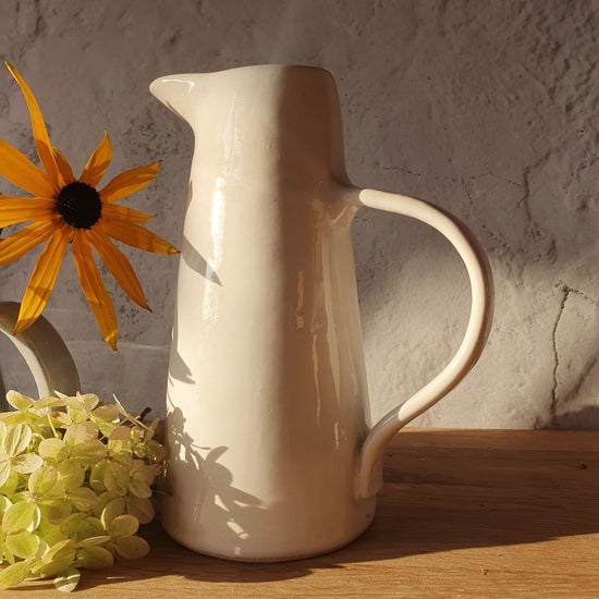 Video of handmade pottery pitcher jugs