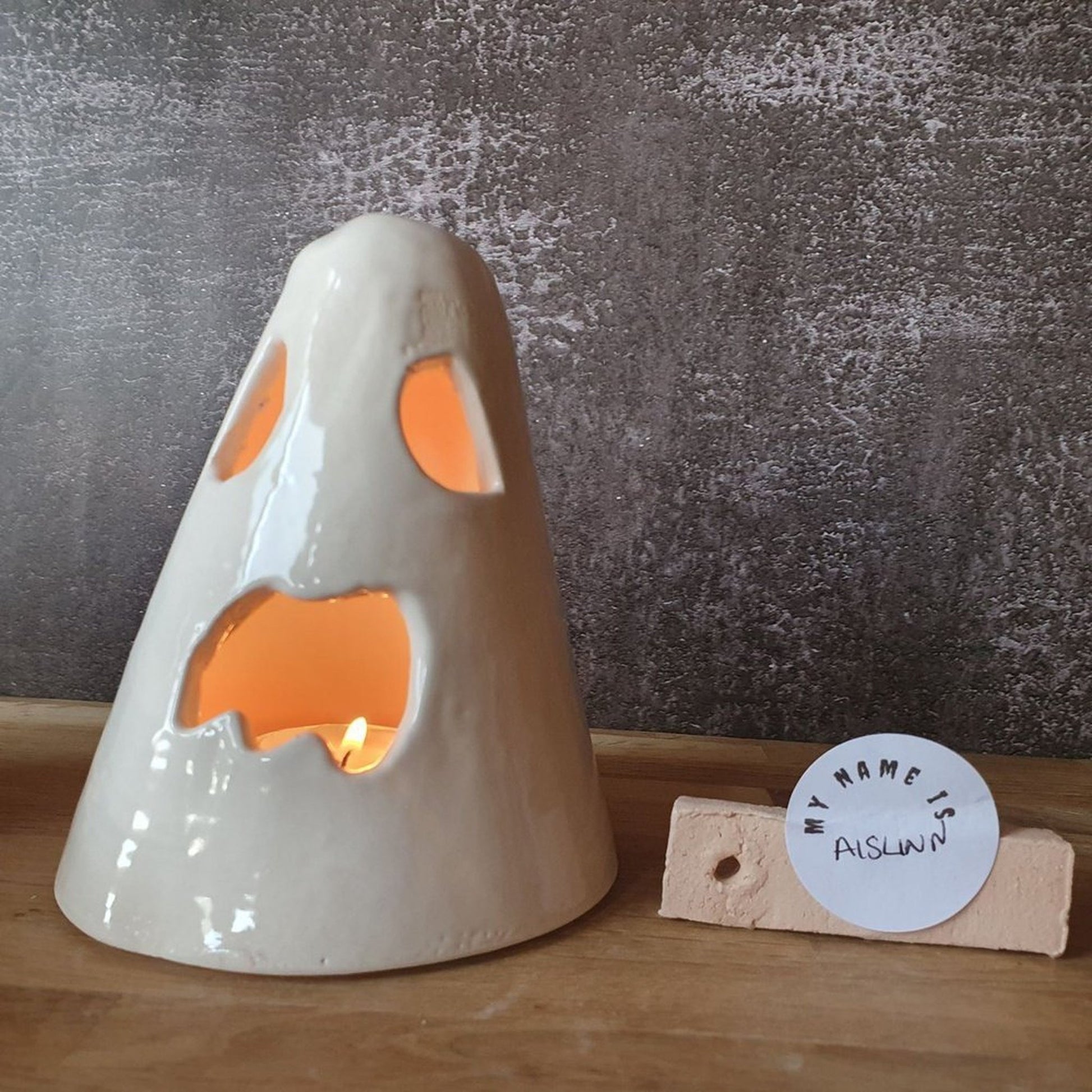 Handmade Ghost tealight Halloween lantern _image