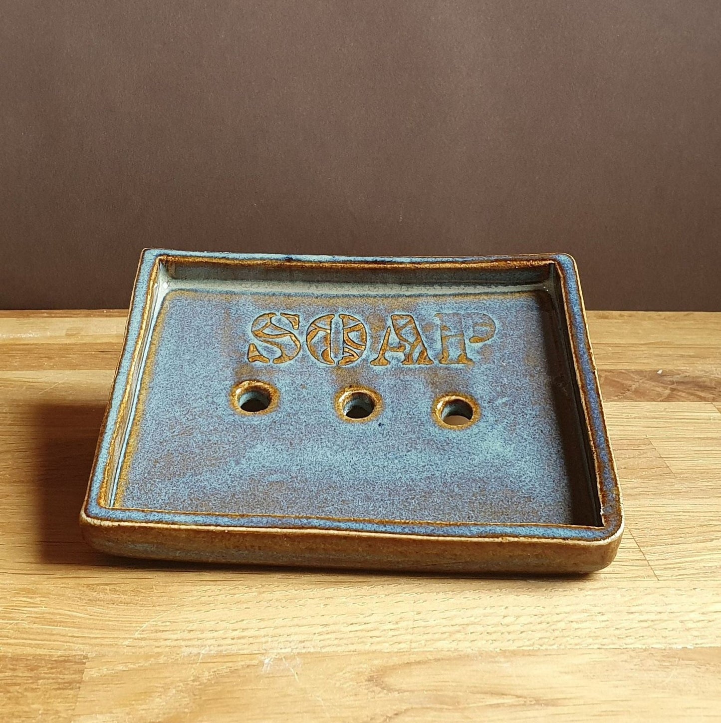 SOAP Dish Blue Handmade Stoneware