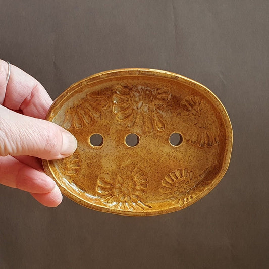 Soap Dish Ammonites design Handmade Stoneware