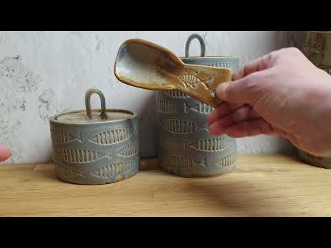 Handmade ceramic scoop