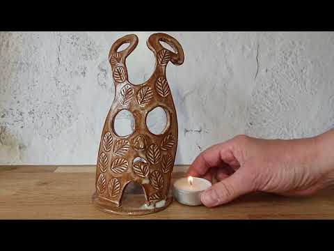 Forest friends candle holder pottery 