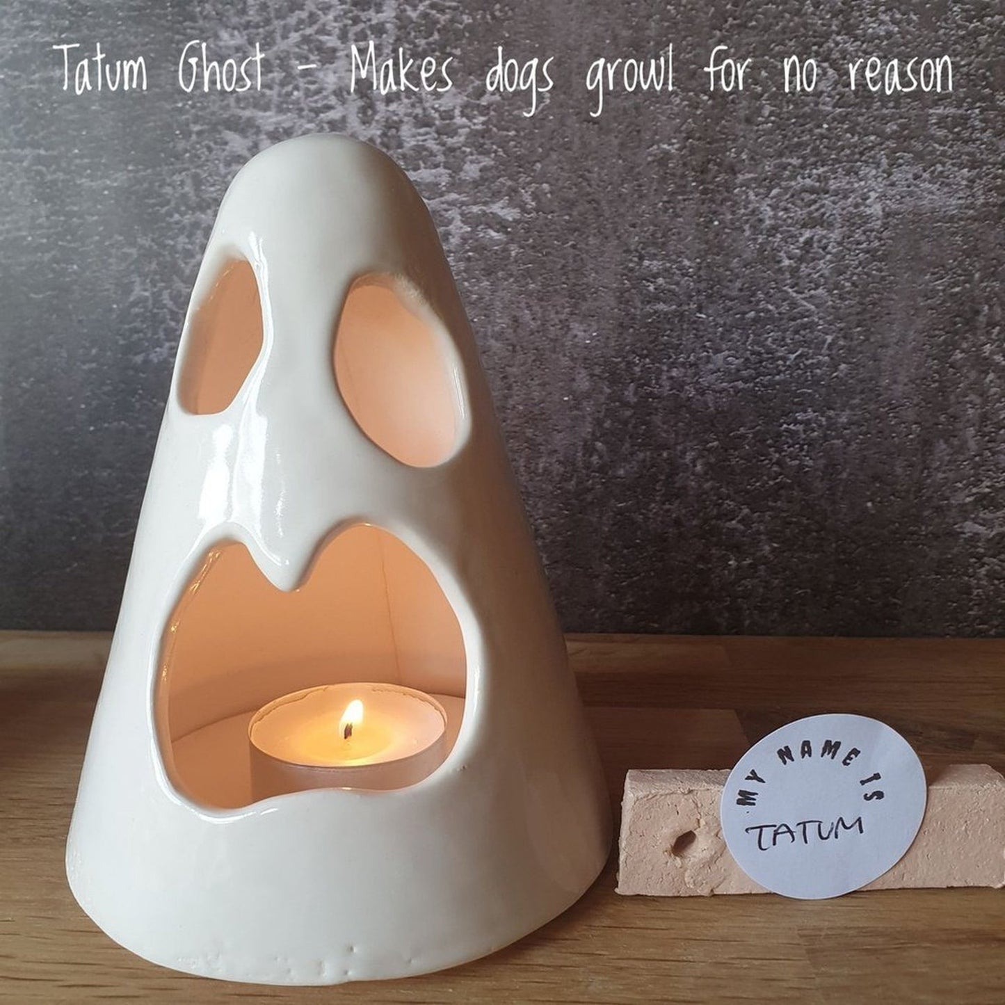 Handmade Ghost tealight holder _image